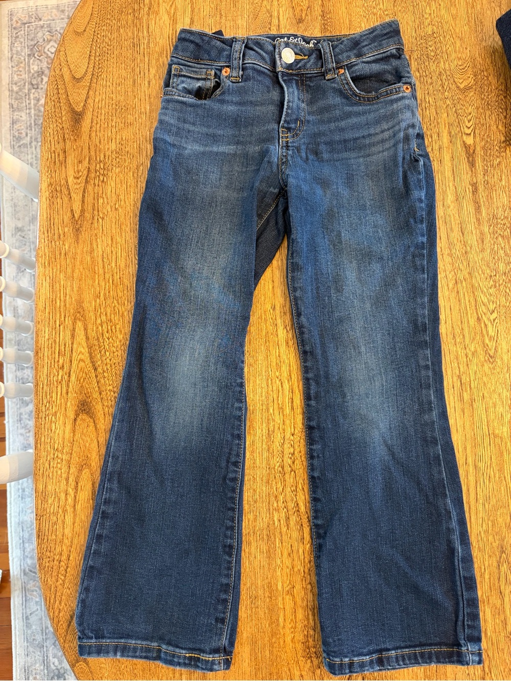 6 little girls flare jeans blue denim pants by cat & jack